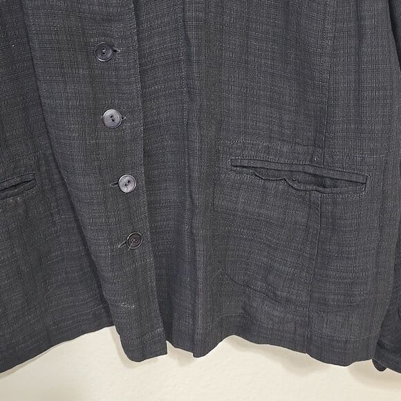 Eileen Fisher Black/grayish,  Linen Jacket, Size Xl - Picture 3 of 9